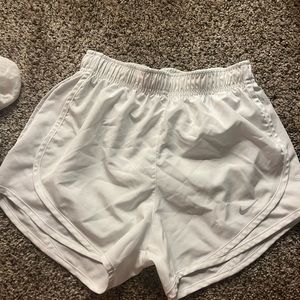 white Nike shorts